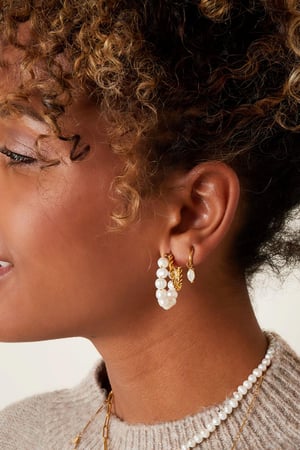 Earrings sweet water pearl Silver Color Stainless Steel h5 Picture3
